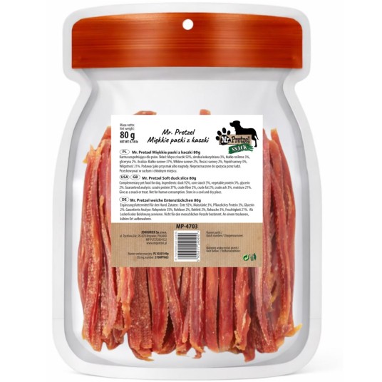 Mr. Pretzel Miękkie paski z kaczki 80g -zdjęcie numer 2