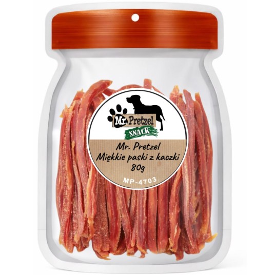 Mr. Pretzel Miękkie paski z kaczki 80g -zdjęcie numer 1