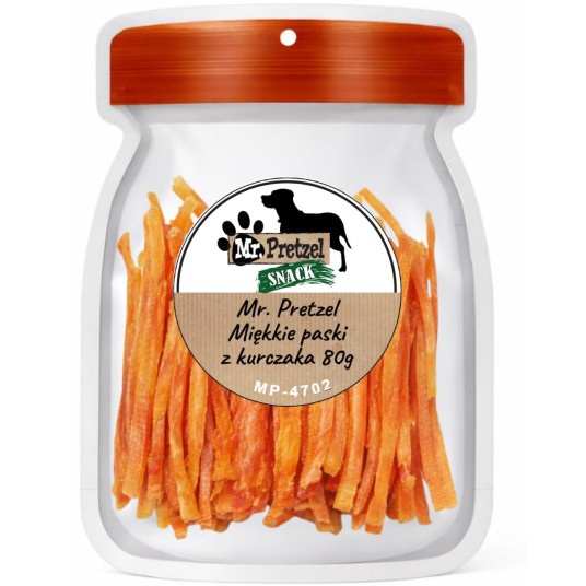 Mr. Pretzel Miękkie paski z kurczaka 80g -zdjęcie numer 1