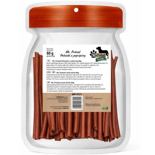 Mr. Pretzel Paluszki z jagnięciny 80g -zdjęcie numer 2