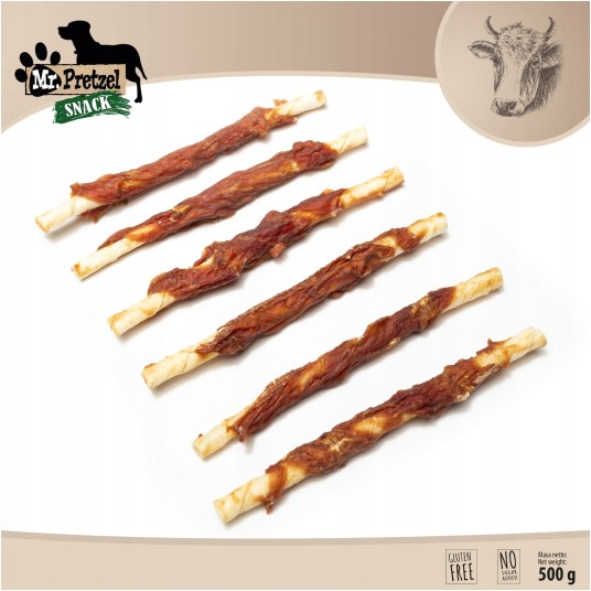 Mr. Pretzel Patyk owinięty mięsem wołowym 500g -zdjęcie numer 3
