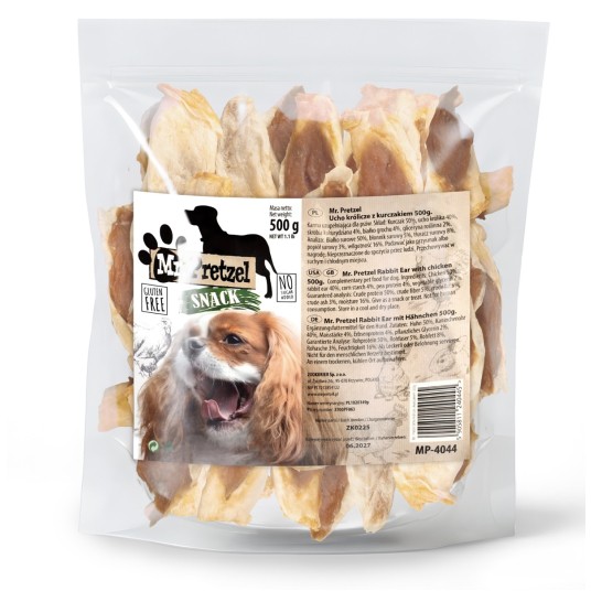 Mr. Pretzel Ucho królicze z kurczakiem 500g -zdjęcie numer 1